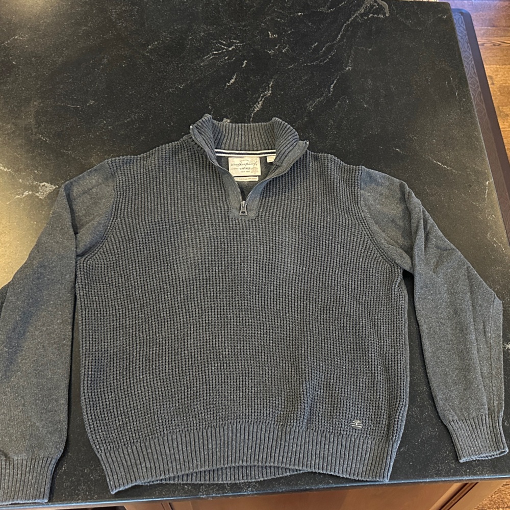 Men's Weatherproof Quarter Zip Gray Sweater